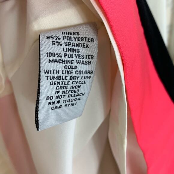 Eliza J Black Cream Pink Shift Dress Size 6 - Picture 7 of 8